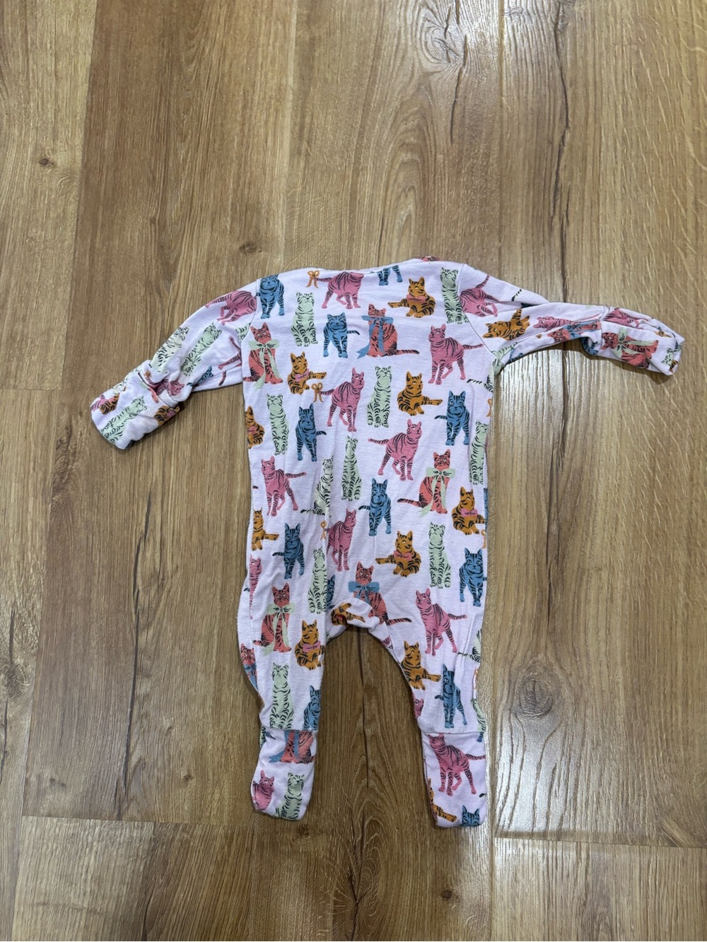 Pink Chicken Colorful Cat All Over Bamboo Onesie Sleeper
